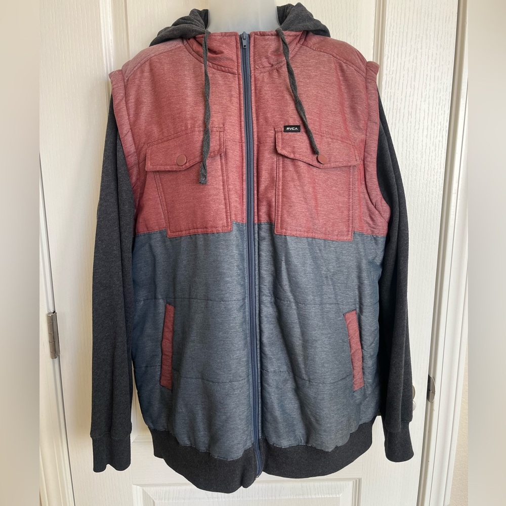 RVCA Puffer Wayward Full Zip Vest Hoodie Jacket